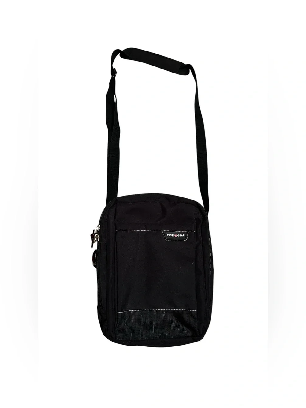 SwissGear Black Nylon Adjustable Strap Travel Crossbody Shoulder Bag
